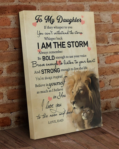 To My Daughter From Dad Canvas