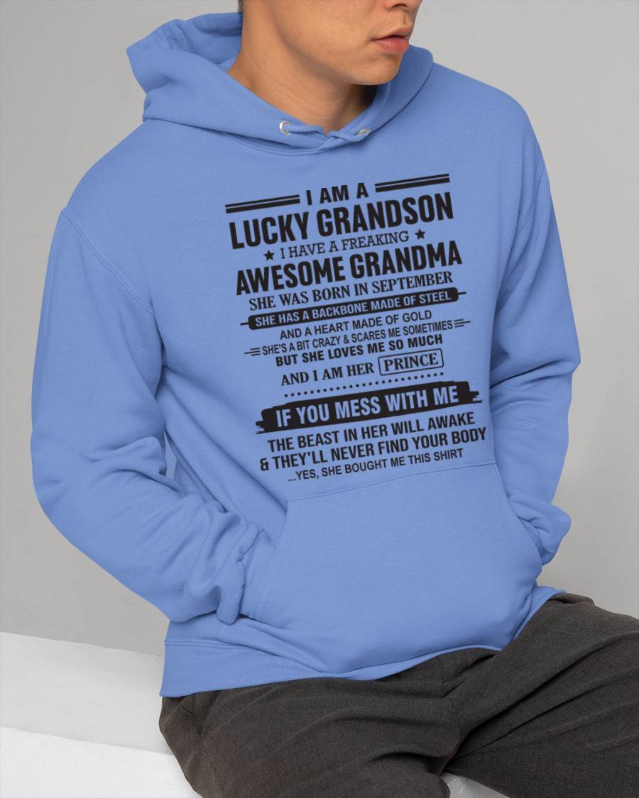 SEPTEMBER - I AM A LUCKY GRANDSON I HAVE A FREAKING AWESOME GRANDMA - FROM GRANDMA - TLEE09 (SKU11-29-09)