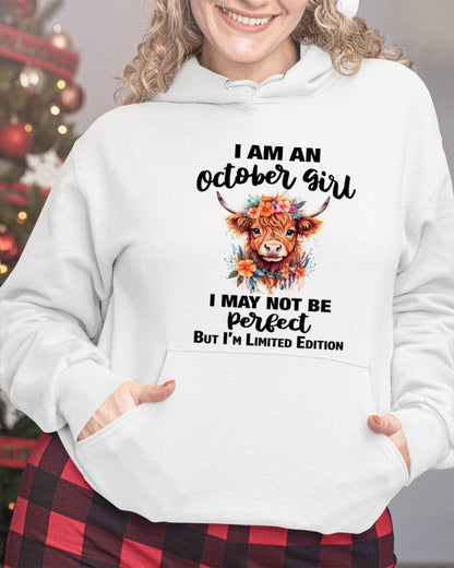 OCTOBER GIRL FLORAL HIGHLAND COW TEE - FOR WOMEN - TLEE10 (SKU2607-278-10)