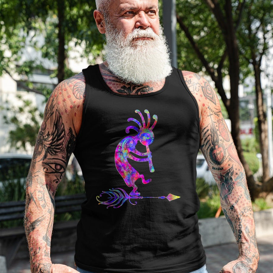 Native American T-Shirts, Vintage Native American Unisex T-Shirt/Hoodie/Sweatshirt HLT00 - Native American Kokopelli With Feather 2 - Fan Fun T-Shirt