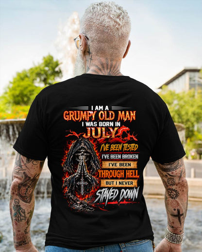 JULY BORN GRUMPY OLD MAN – BUILT THROUGH HELL - FOR MAN - TLEE07 (SKU2609-372-07)