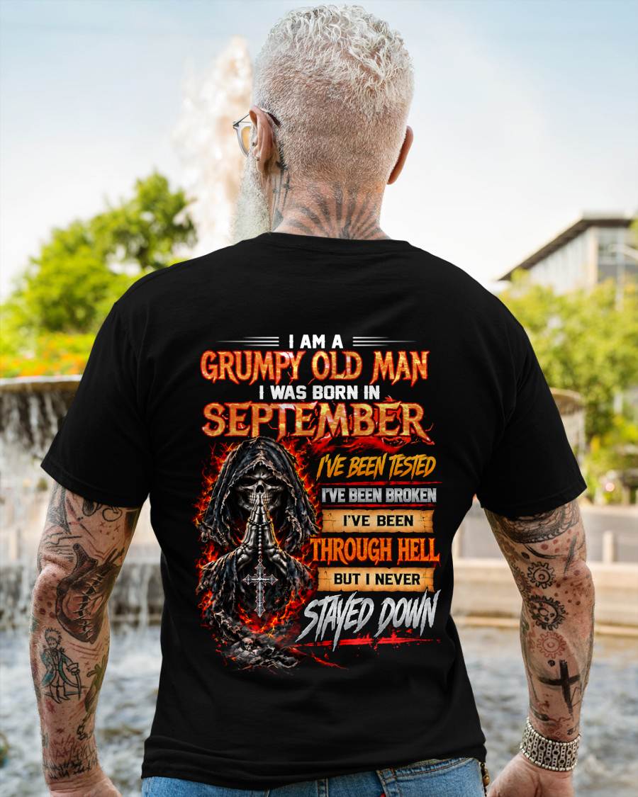 SEPTEMBER BORN GRUMPY OLD MAN – BUILT THROUGH HELL - FOR MAN - TLEE09 (SKU2609-372-09)