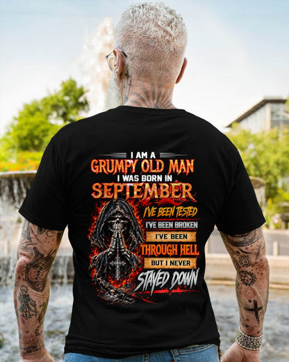 SEPTEMBER BORN GRUMPY OLD MAN – BUILT THROUGH HELL - FOR MAN - TLEE09 (SKU2609-372-09)