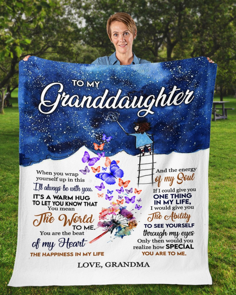 To my granddaughter - Gift for granddaughter Sherpa Fleece Blanket From Grandma