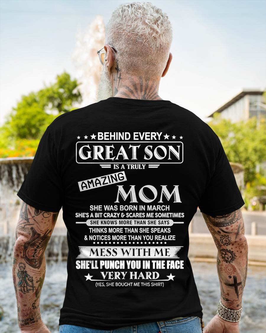 MARCH - BEHIND EVERY GREAT SON IS A TRULY AMAZING MOM - FROM MOM - TLEE03 (SKU10-37-03)