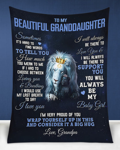 Special Gift For Your Granddaughter Blanket - From Grandpa (SKUB10-175) FULL