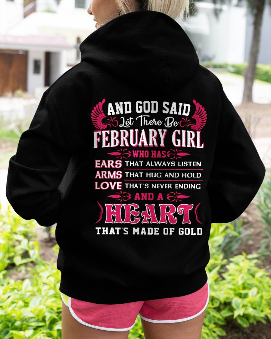 FEBRUARY GIRL – EARS THAT LISTEN ARMS THAT HUG LOVE NEVER ENDING HEART OF GOLD - FOR WOMEN - TLEE02 (SKU09-75-02)