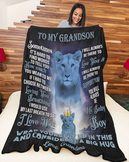 Special Gift For Your Grandson Blanket - From Grandma (SKUB12-14)