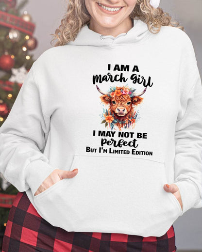MARCH GIRL FLORAL HIGHLAND COW TEE - FOR WOMEN - TLEE03 (SKU2607-278-03)