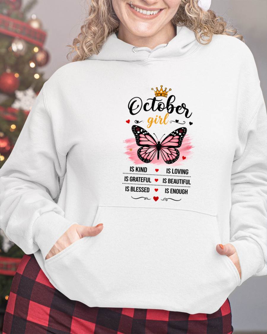 OCTOBER GIRL BUTTERFLY SHIRT - FOR WOMEN - TLEE10 (SKU2608-593-10)