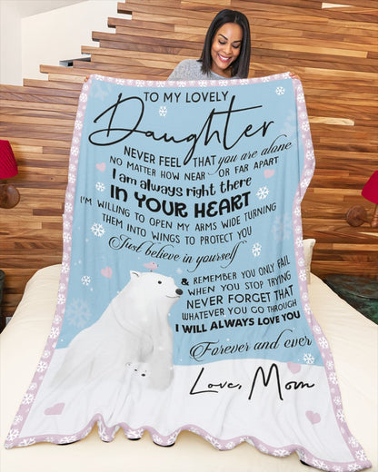 Special Gift For Your Daughter Blanket - From Mom01