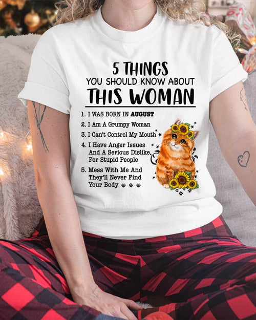 AUGUST - 5 THINGS YOU SHOULD KNOW ABOUT THIS WOMAN - FOR WOMEN - TLEE08 (SKU2602-186-08)