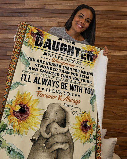Elephant Blanket Love Your Dad Blanket - Gift For Daughter From Dad
