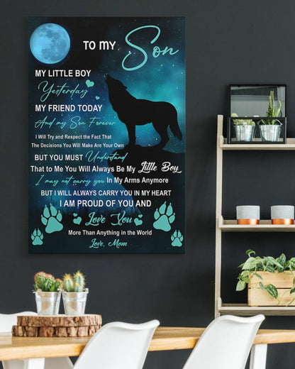 To My Son From Mom Canvas