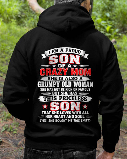 CRAZY MOM & PROUD SON SHIRT - FROM MOM - TLEE00 (SKU2610-744-00)