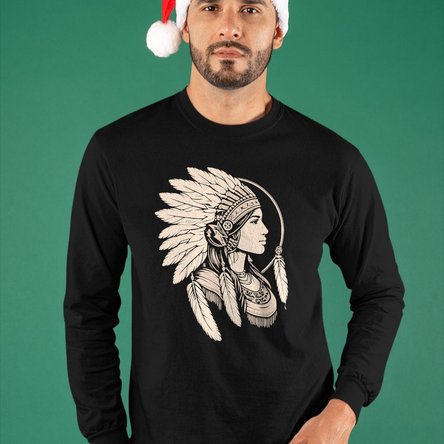 Native American T-Shirts, Vintage Native American Unisex T-Shirt/Hoodie/Sweatshirt HLT00 - Native American Woman Indian Day Pride Indigenous Cherokee T-Shirt