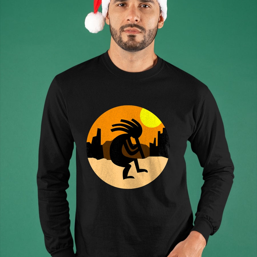 Native American T-Shirts, Vintage Native American Unisex T-Shirt/Hoodie/Sweatshirt HLT00 - Kokopelli Native American Sunset T-Shirt T-Shirt