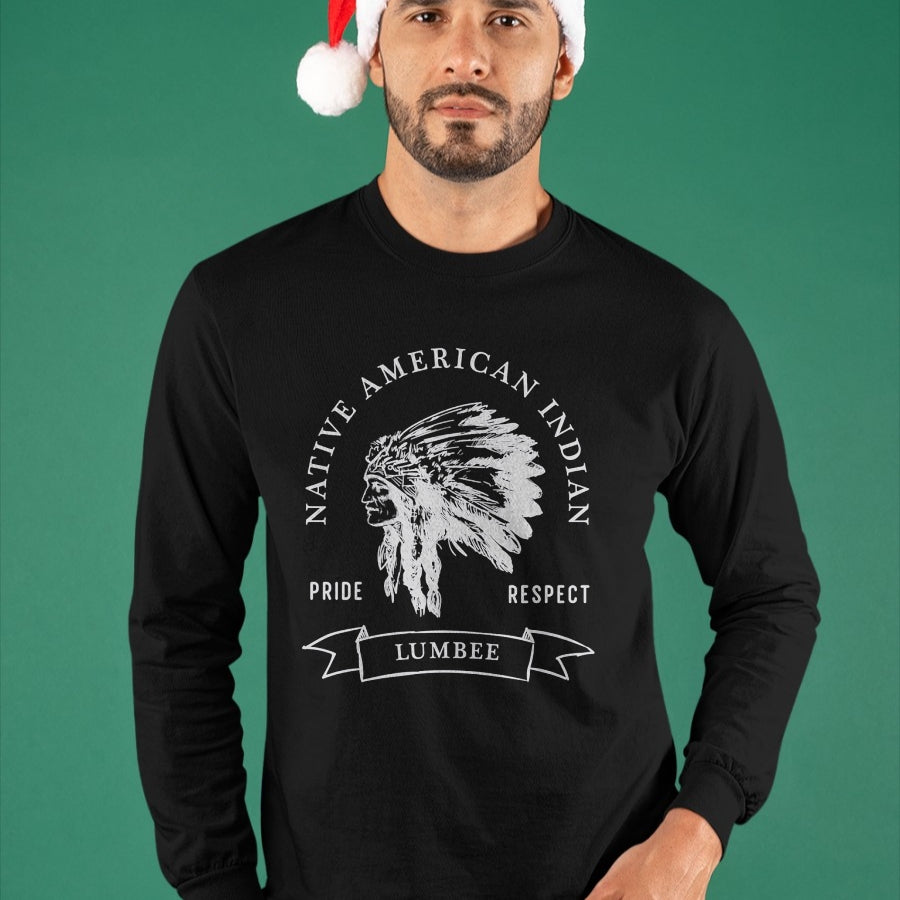 Native American T-Shirts, Vintage Native American Unisex T-Shirt/Hoodie/Sweatshirt HLT00 - Lumbee Tribe Native American Indian Pride Respect Darker Long Sleeve T-Shirt
