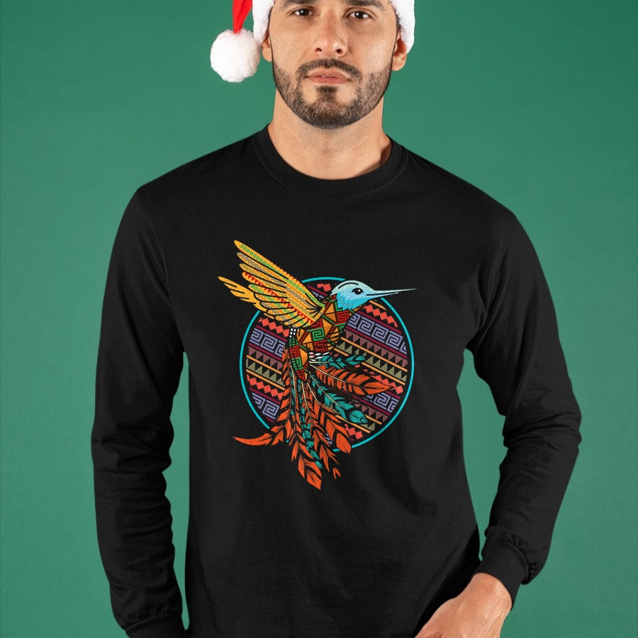 Native American T-Shirts, Vintage Native American Unisex T-Shirt/Hoodie/Sweatshirt HLT00 - Hummingbird Tribal Art Native American Indian Indigenous T-Shirt