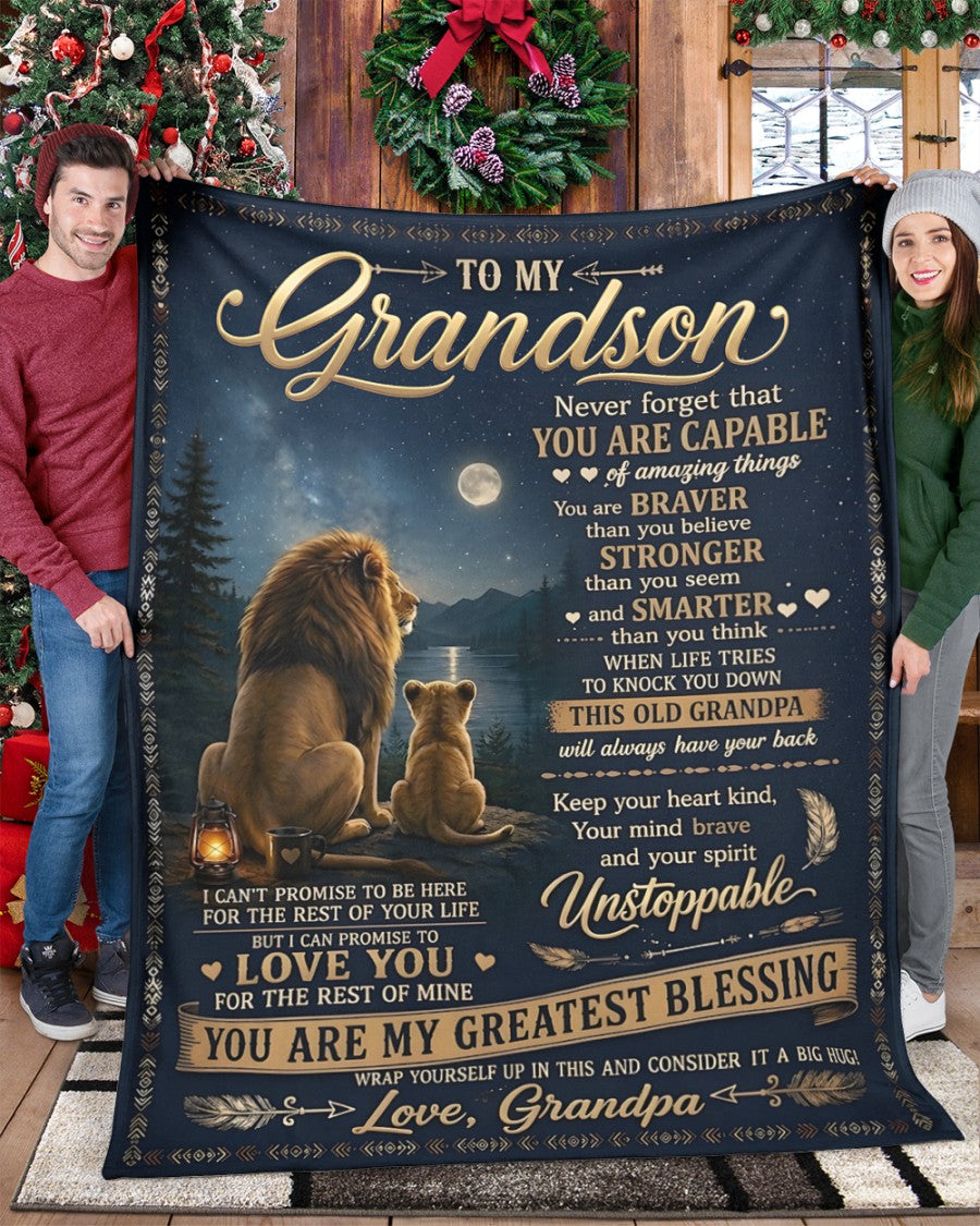 Special Gift For Your Grandson Blanket - From Grandpa (SKU2608-654)