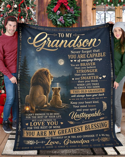 Special Gift For Your Grandson Blanket - From Grandpa (SKU2608-654)