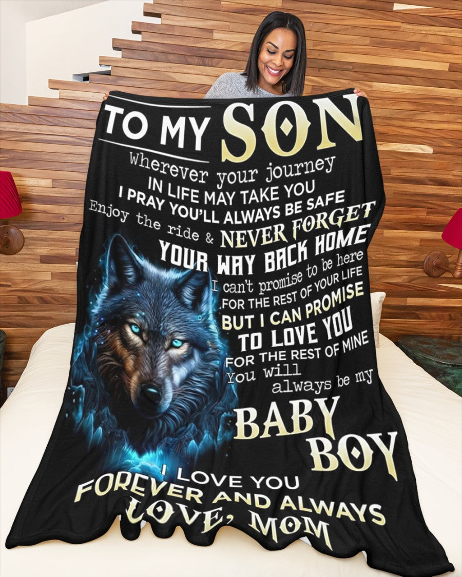 Special Gift For Your Son Blanket - From Mom01