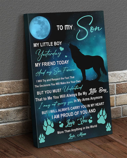 To My Son From Mom Canvas