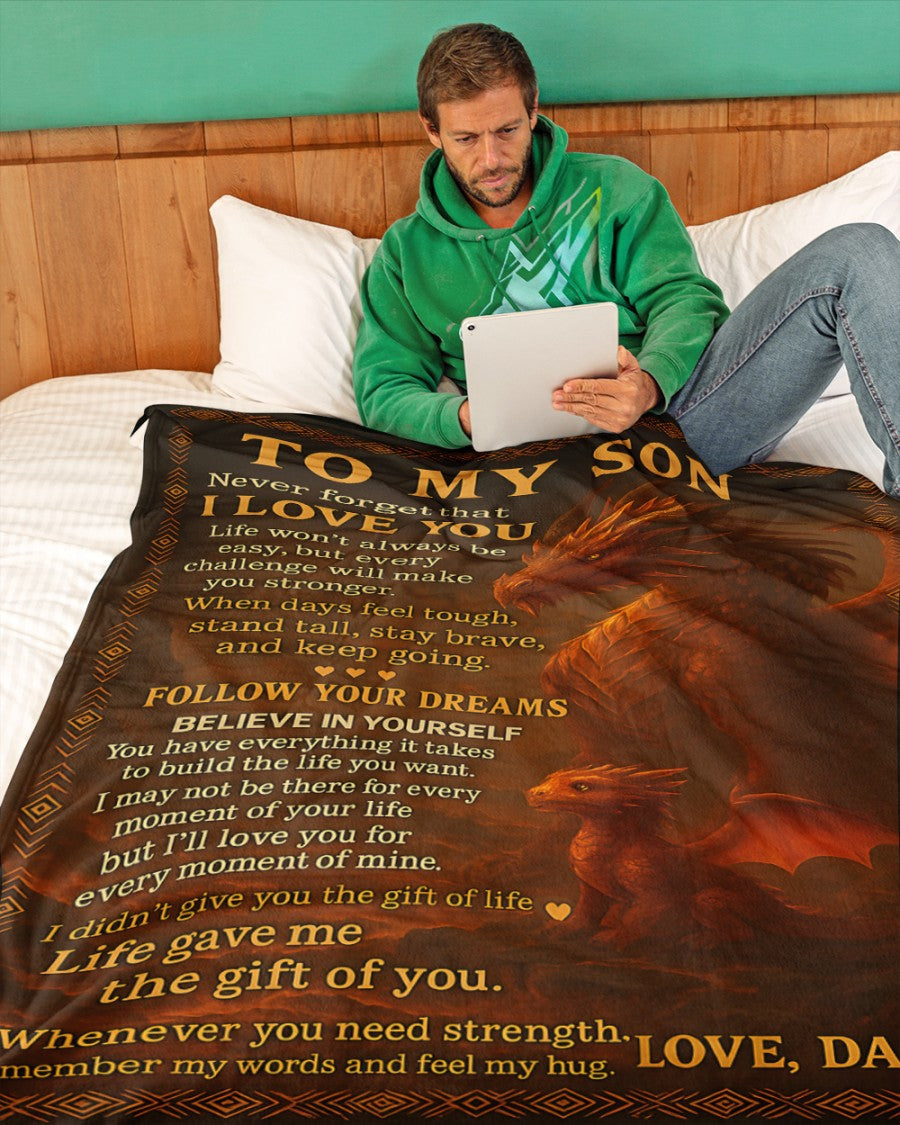 BLANKET FOR SON - GIFT FROM DAD - COMFORT & WARMTH GIFT NTTD00 (SKUB-DAD-DT00)
