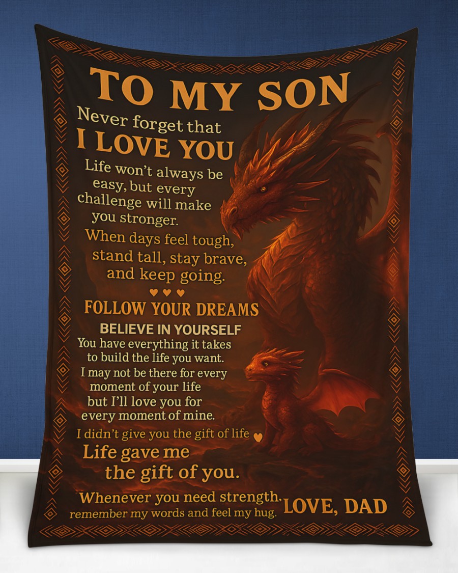 BLANKET FOR SON - GIFT FROM DAD - COMFORT & WARMTH GIFT NTTD00 (SKUB-DAD-DT00)