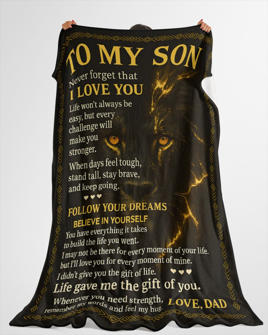BLANKET FOR SON - GIFT FROM DAD - COMFORT & WARMTH GIFT NTTD00 (SKUB-DAD-DT01)