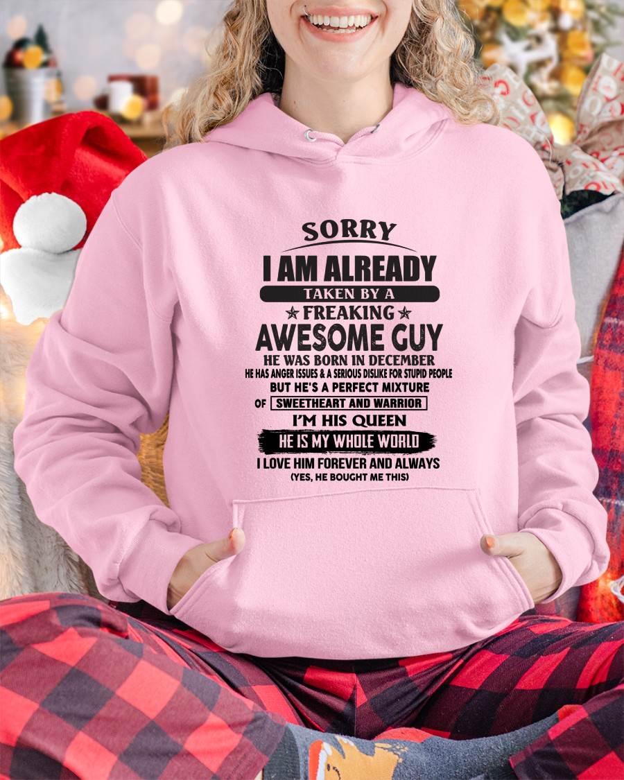 December - Sorry I Am Already Taken By A Freaking Awesome Guy - Gift From Husband - TLEE12 (SKU07-174-12)