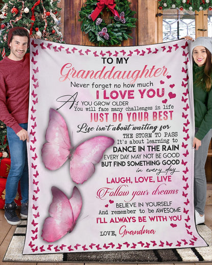 Special Gift For Your Granddaughter Blanket - From Grandma (SKUB12-176)