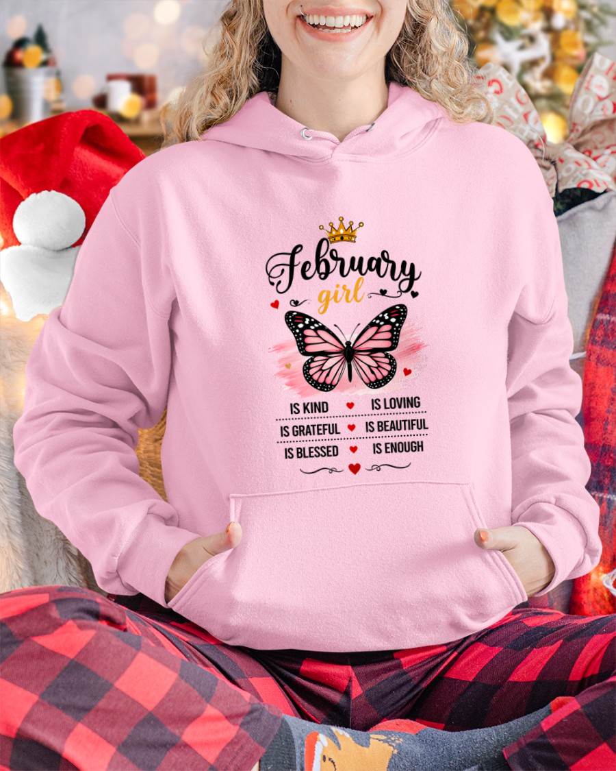 FEBRUARY GIRL BUTTERFLY SHIRT - FOR WOMEN - TLEE02 (SKU2608-593-02)