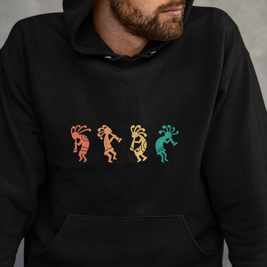 Native American T-Shirts, Vintage Native American Unisex T-Shirt/Hoodie/Sweatshirt HLT00 - American Flag - Dancing Kokopelli Southwestern USA Native American Symbol T-Shirt