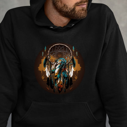 Native American T-Shirts, Vintage Native American Unisex T-Shirt/Hoodie/Sweatshirt HLT00 - Native American Dreamcatcher Indian Design Long Sleeve T-Shirt (1)