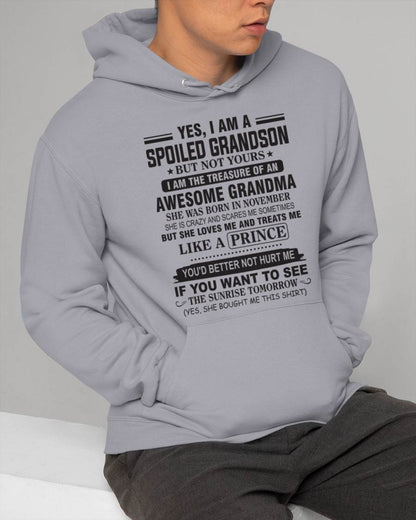NOVEMBER - YES, I AM A SPOILED GRANDSON BUT NOT YOURS I AM THE TREASURE OF AN AWESOME GRANDMA - FROM GRANDMA - TLEE11 (SKU10-57-11)