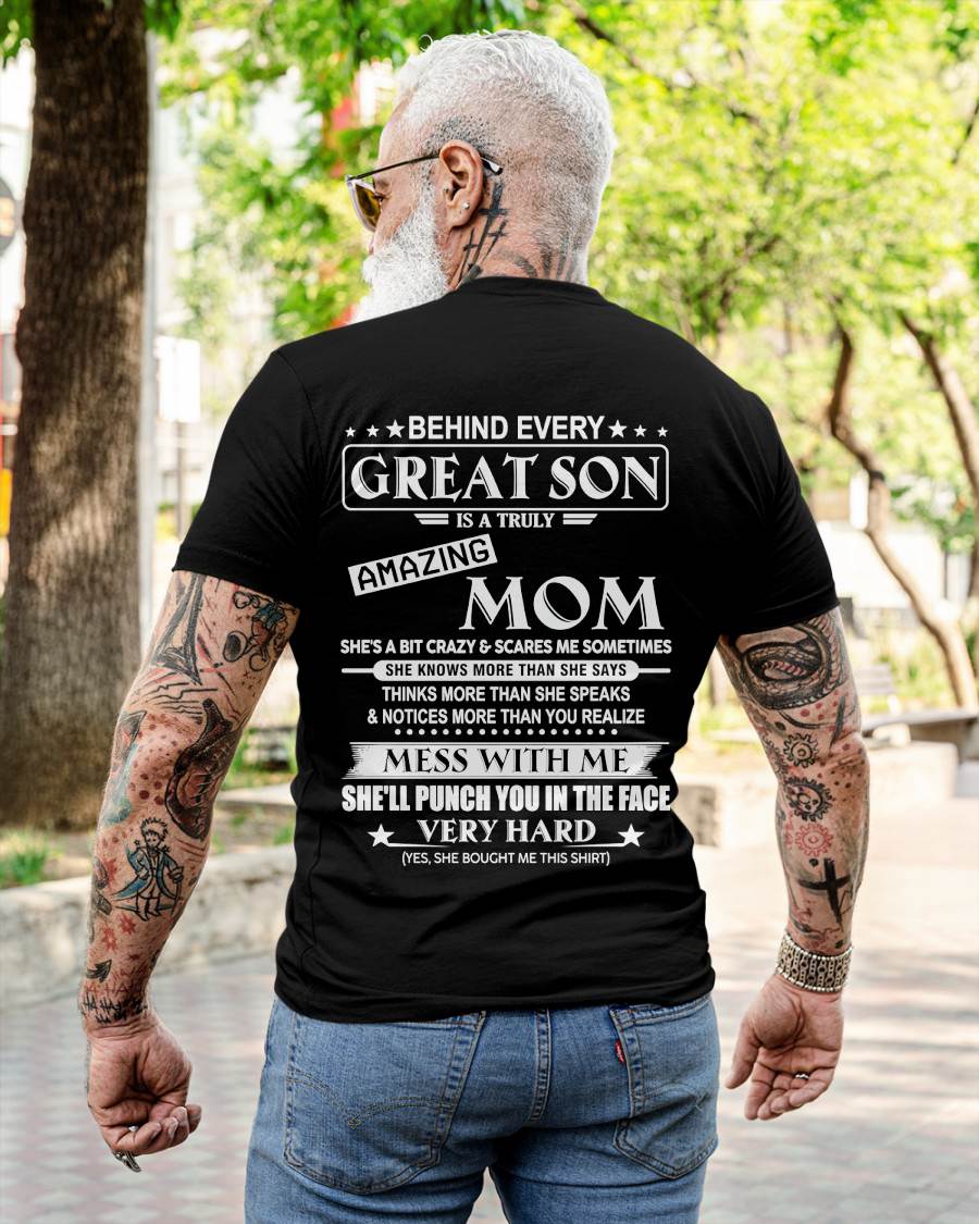 BEHIND EVERY GREAT SON IS A TRULY AMAZING MOM - FROM MOM - TLEE00 (SKU10-37-00)