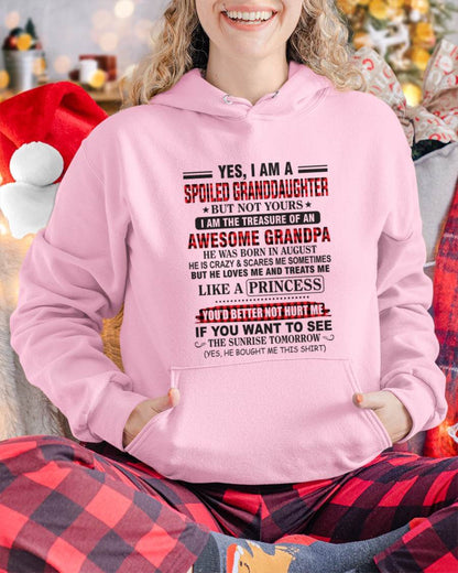 AUGUST - YES, I AM A SPOILED GRANDDAUGHTER – TREASURE OF AN AWESOME GRANDPA - FROM GRANDPA - TLEE08 (SKU2602-205-08)