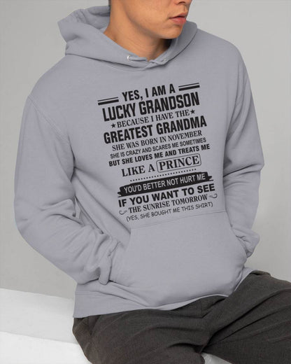 NOVEMBER - YES, I AM A LUCKY GRANDSON BECAUSE I HAVE THE GREATEST GRANDMA - FROM GRANDMA - TLEE11 (SKU10-84-11)