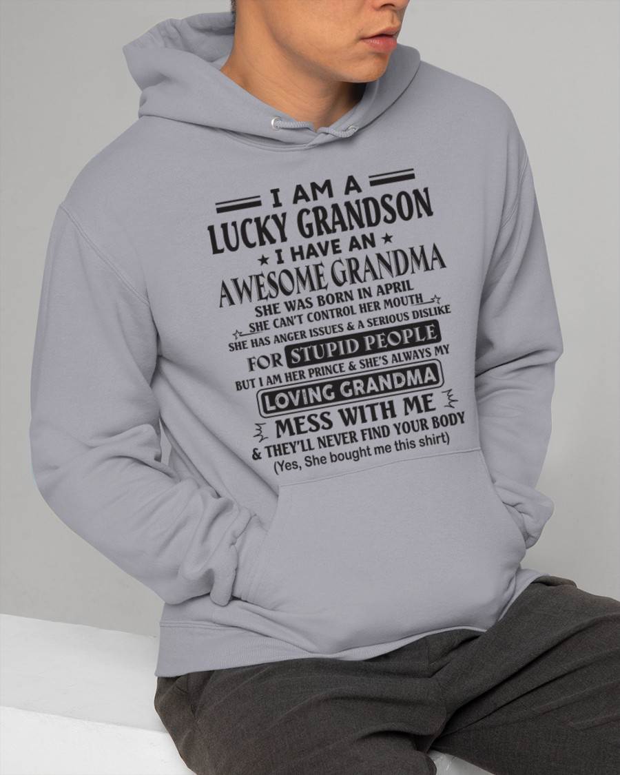 APRIL - I AM A LUCKY GRANDSON I HAVE AN AWESOME GRANDMA - FROM GRANDMA - TLEE04 (SKU12-40-04)