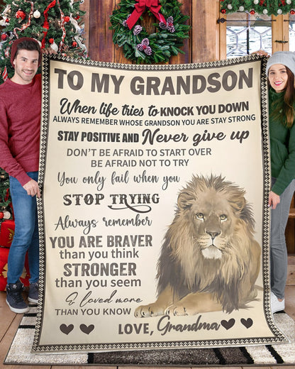 Special Gift For Your Grandson Blanket - From Grandma (SKUB12-192)