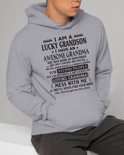 NOVEMBER - I AM A LUCKY GRANDSON I HAVE AN AWESOME GRANDMA - FROM GRANDMA - TLEE11 (SKU12-40-11)