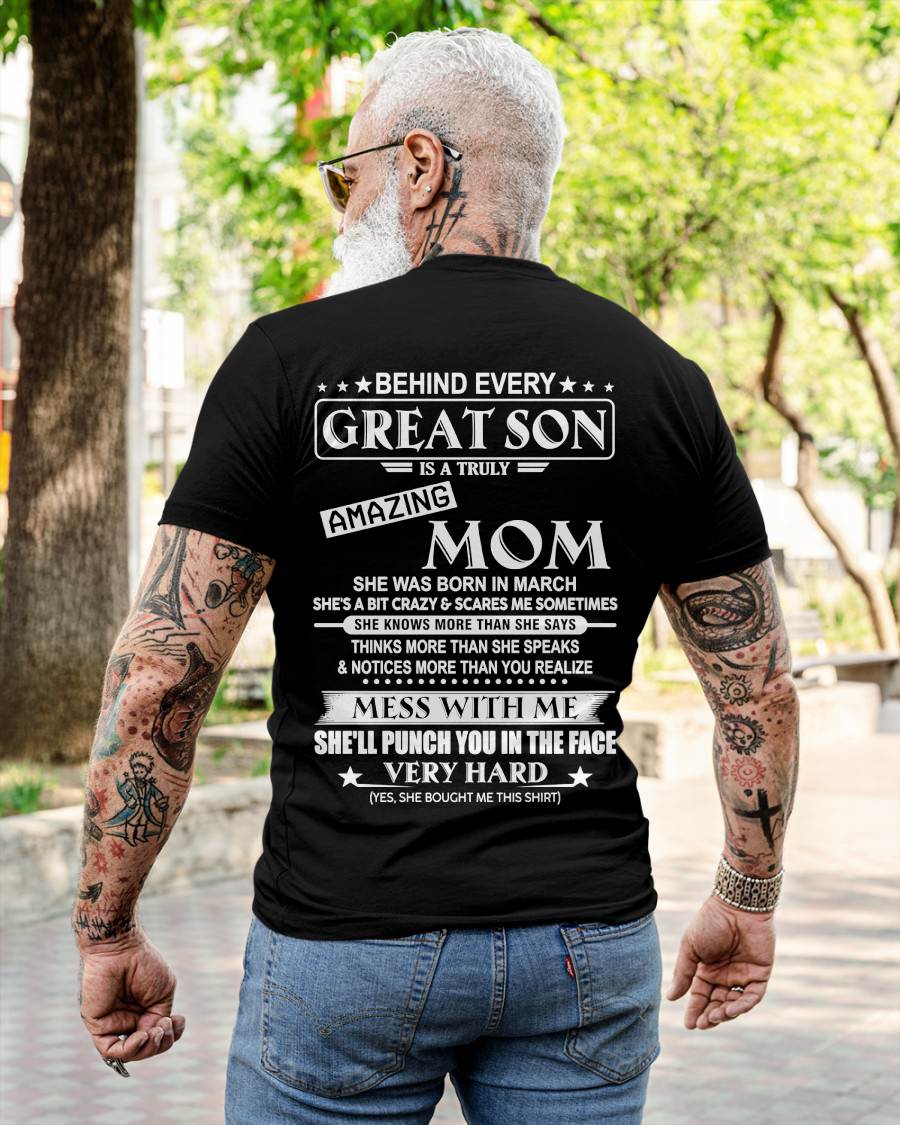 MARCH - BEHIND EVERY GREAT SON IS A TRULY AMAZING MOM - FROM MOM - TLEE03 (SKU10-37-03)