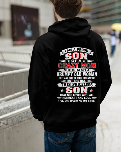 CRAZY MOM & PROUD SON SHIRT - FROM MOM - TLEE00 (SKU2610-744-00)