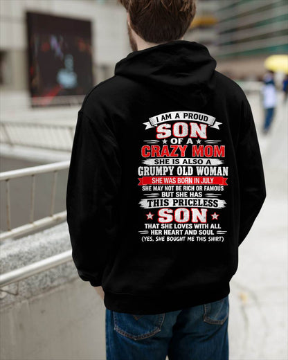 JULY CRAZY MOM & PROUD SON SHIRT - FROM MOM - TLEE07 (SKU2610-744-07)