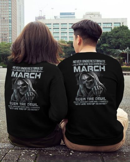 MARCH - NEVER UNDERESTIUNDER A MAN - T-SHIRT FOR MAN - TLEE03 (SKU08-05-03)