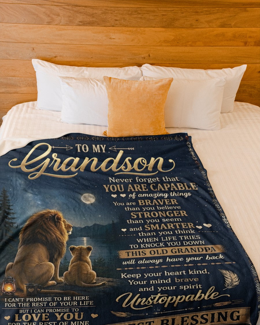 Special Gift For Your Grandson Blanket - From Grandpa (SKU2608-654)