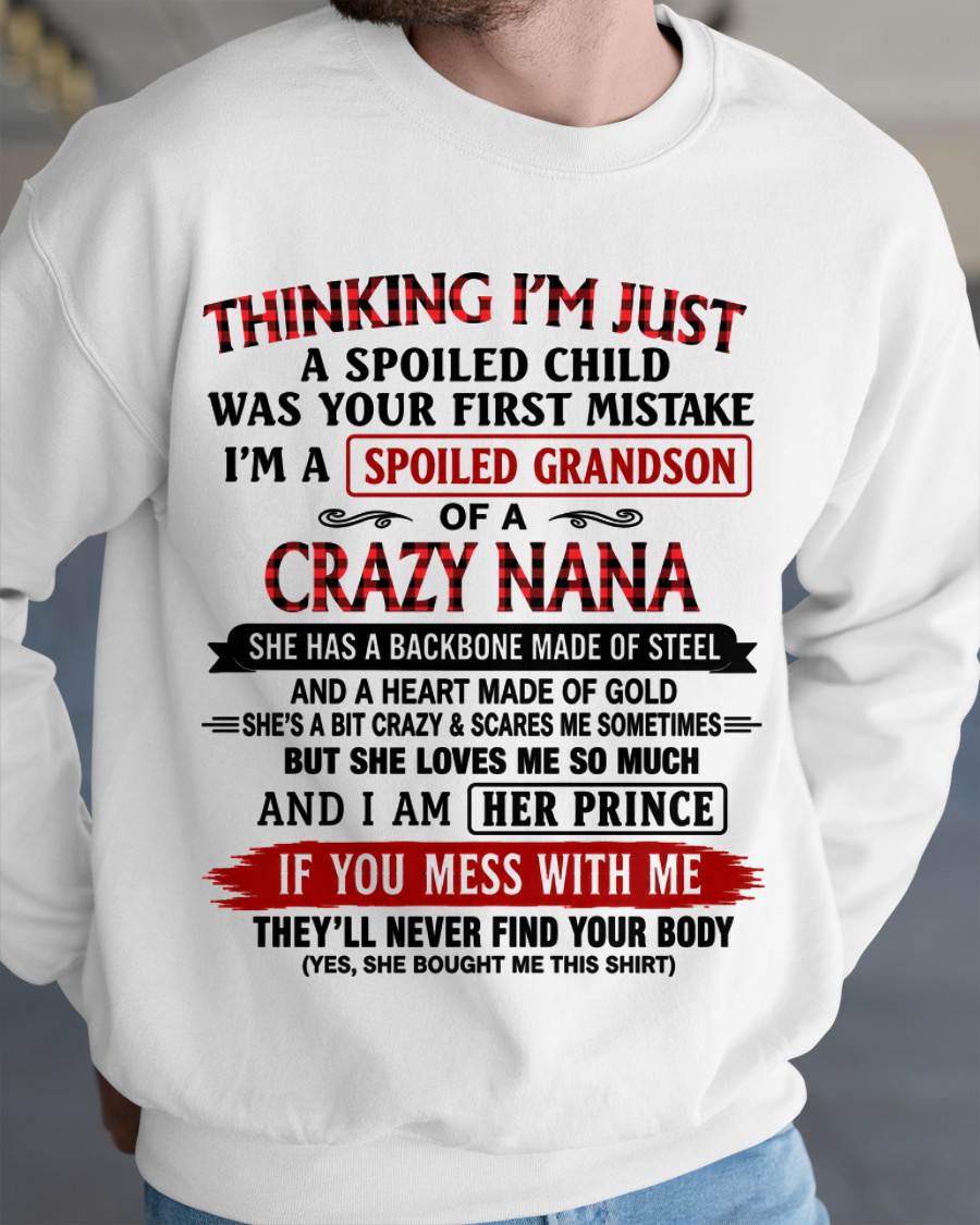 NANA LOVES HER GRANDSON SHIRT - FROM GRANDMA - TLEE00 (SKU2608-28-00)