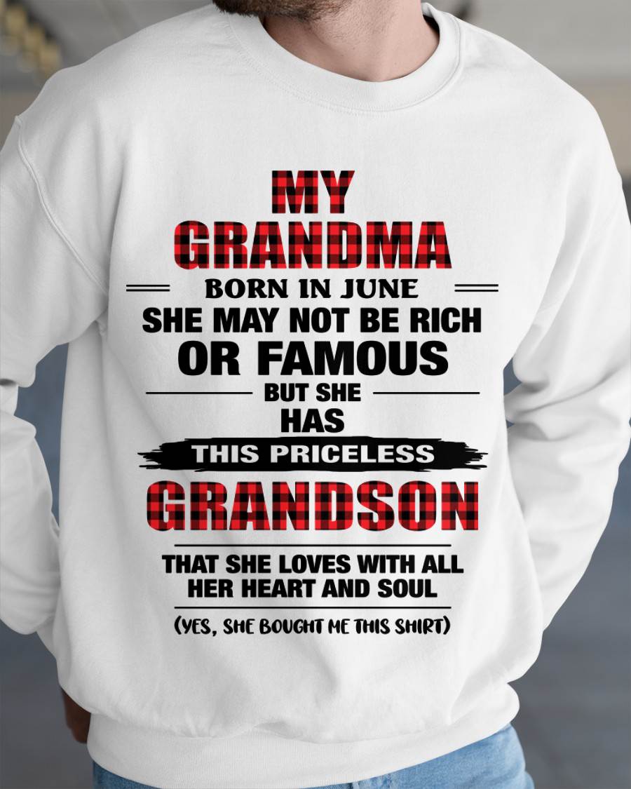 JUNE GRANDMA LOVES ME – PRICELESS GRANDSON GIFT- FROM GRANDMA - TLEE06 (SKU2604-260-06)