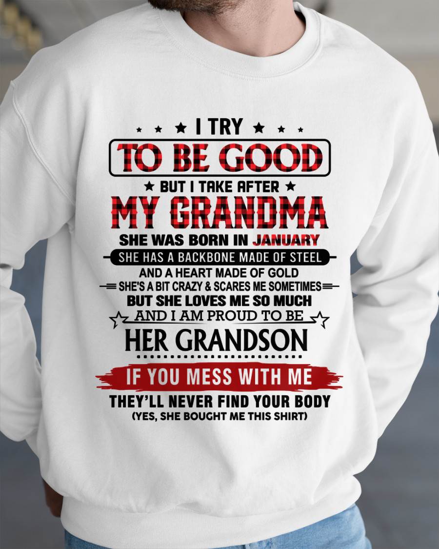 JANUARY - I TRY TO BE GOOD BUT I TAKE AFTER MY GRANDMA - FROM GRANDMA - TLEE01 (SKU26T-01289-01)